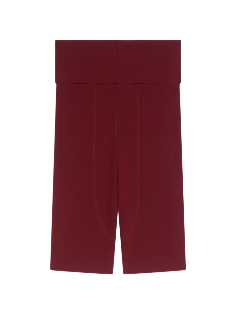 DRIES VAN NOTEN rib knit biker shorts - Rosso