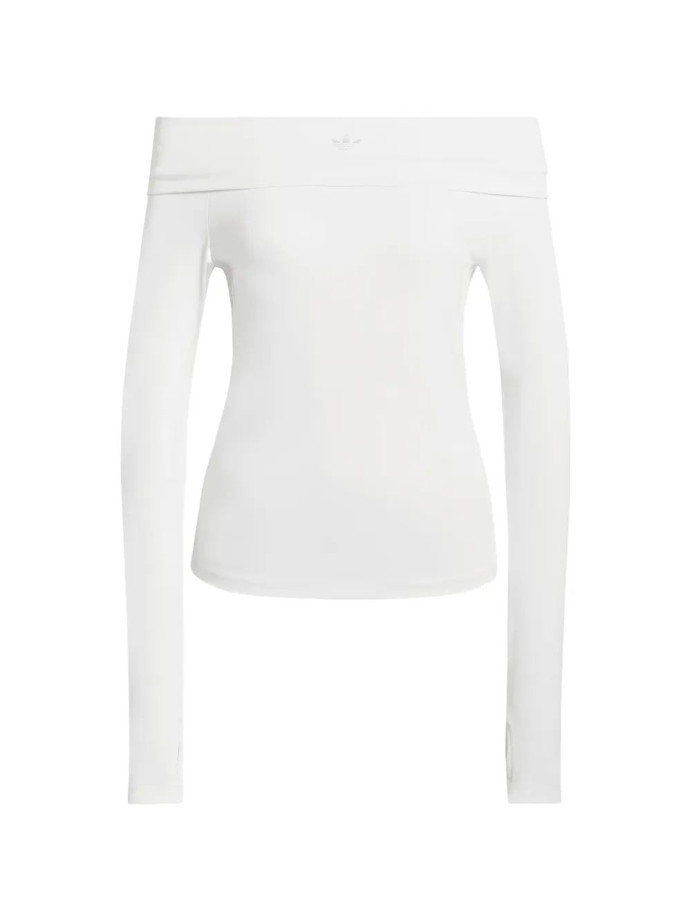 adidas long-sleeve off-the-shoulder top - Bianco