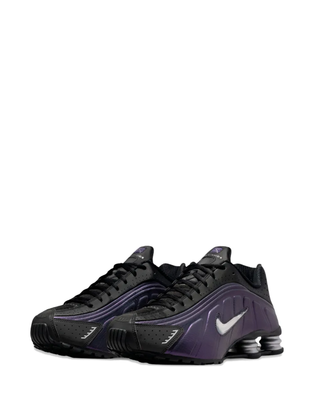 Nike Shox R4 geperforeerde sneakers met logo Zwart