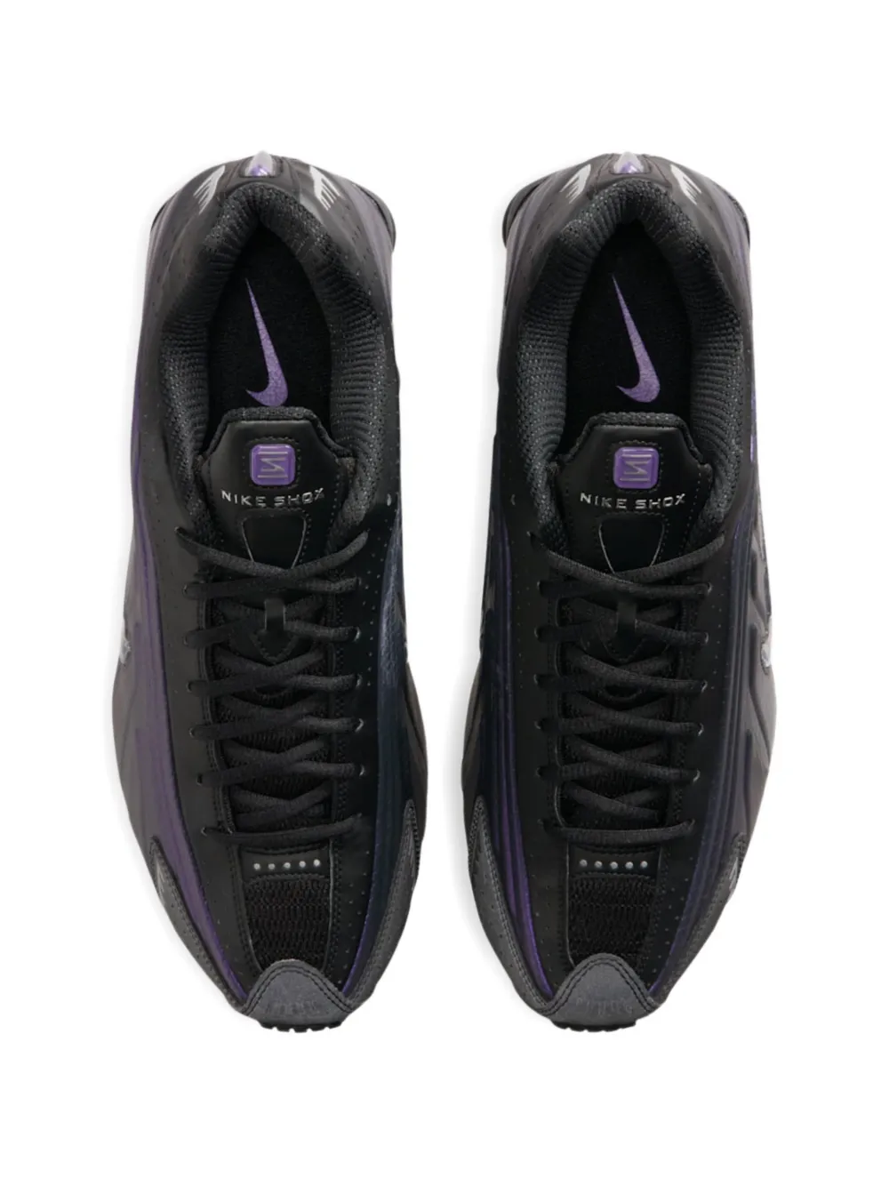 Nike Shox R4 geperforeerde sneakers met logo Zwart