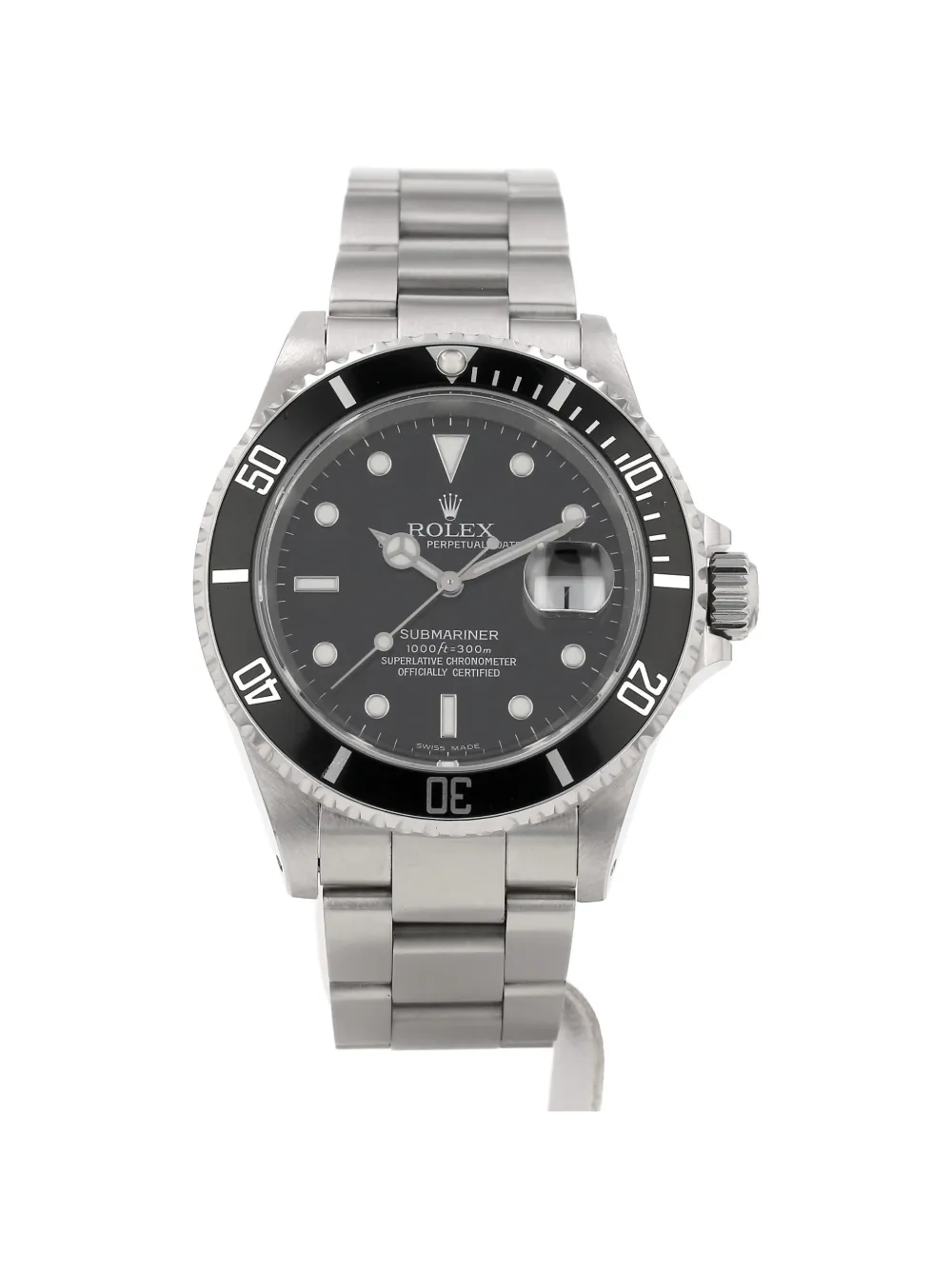 Rolex 2000s 40mm Submariner Date screw-down crown watch - Argento