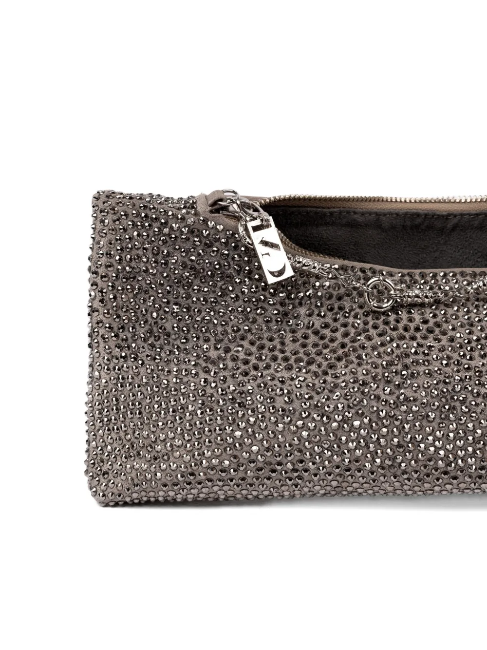 Gemy Maalouf Clutch verfraaid met kristallen Grijs