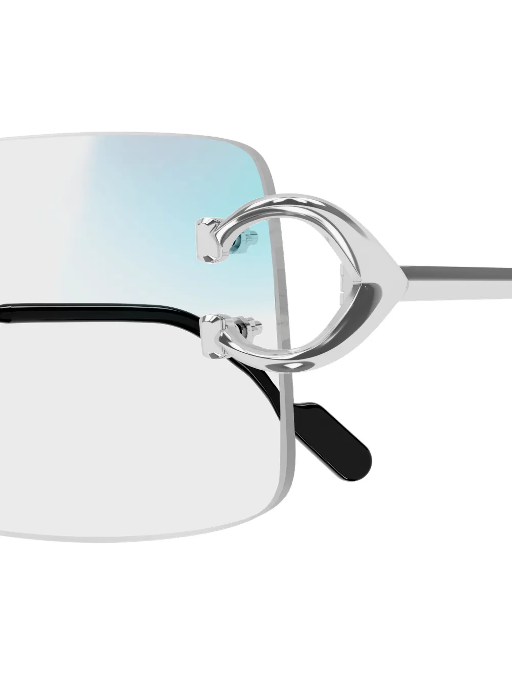 Cartier Eyewear C-motif zonnebril met rechthoekig montuur Zilver