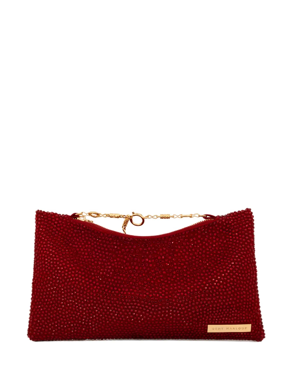 Gemy Maalouf crystal-embellished clutch bag - Rosso