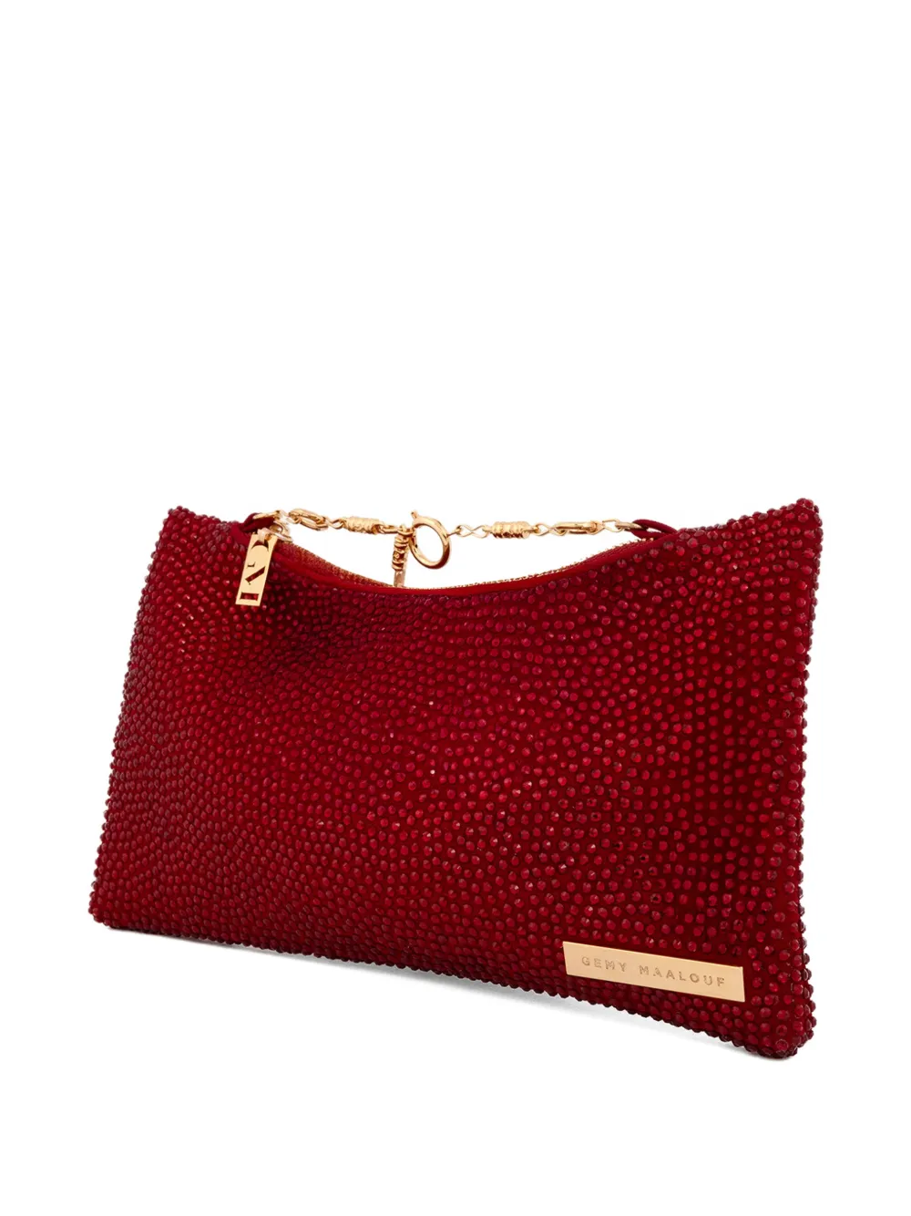 Gemy Maalouf Clutch verfraaid met kristallen Rood