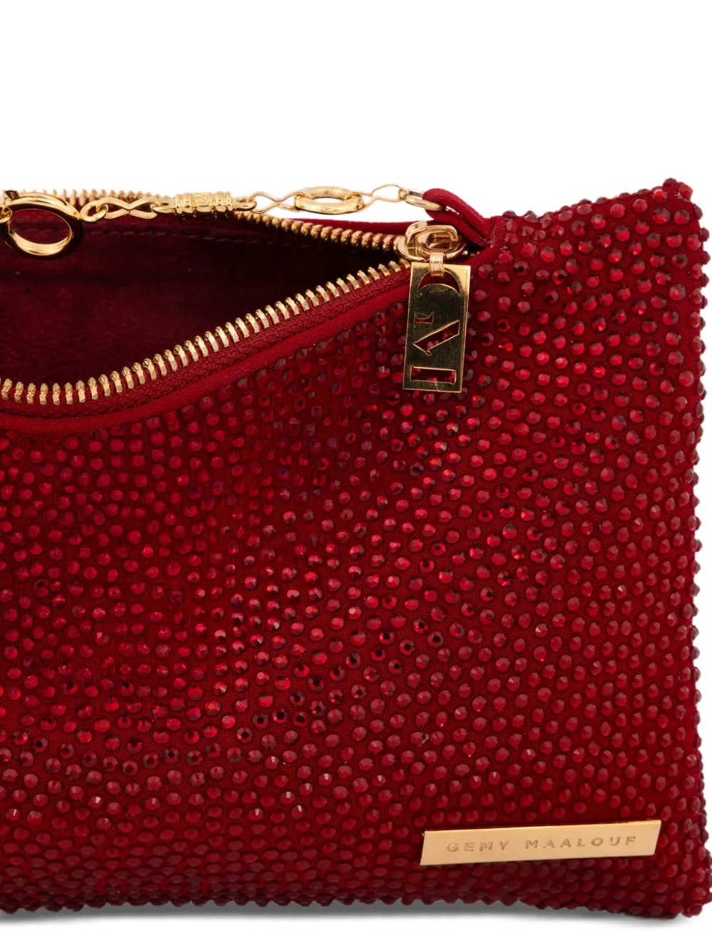 Gemy Maalouf Clutch verfraaid met kristallen Rood