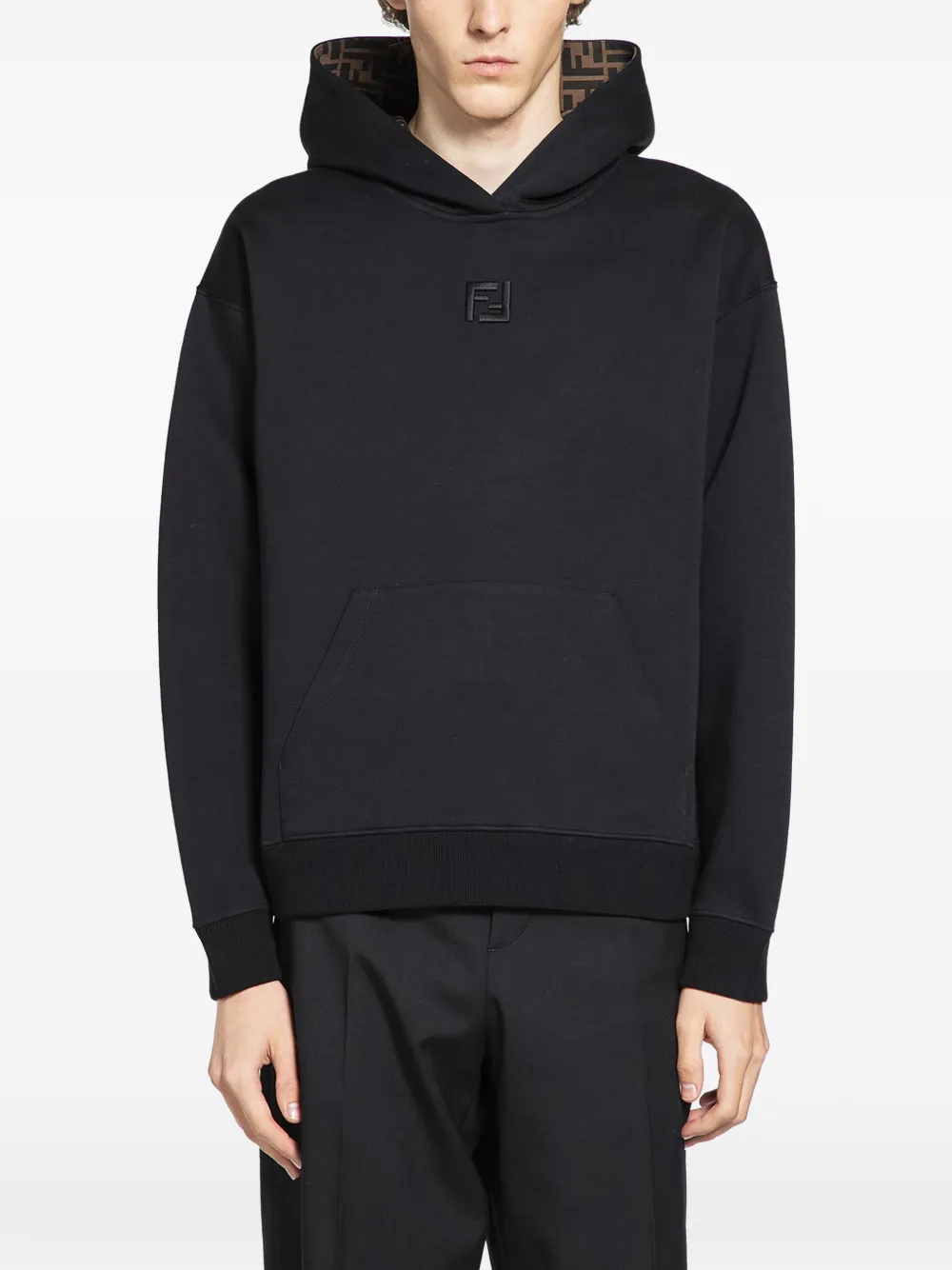 FENDI kangaroo-pocket hoodie - Black