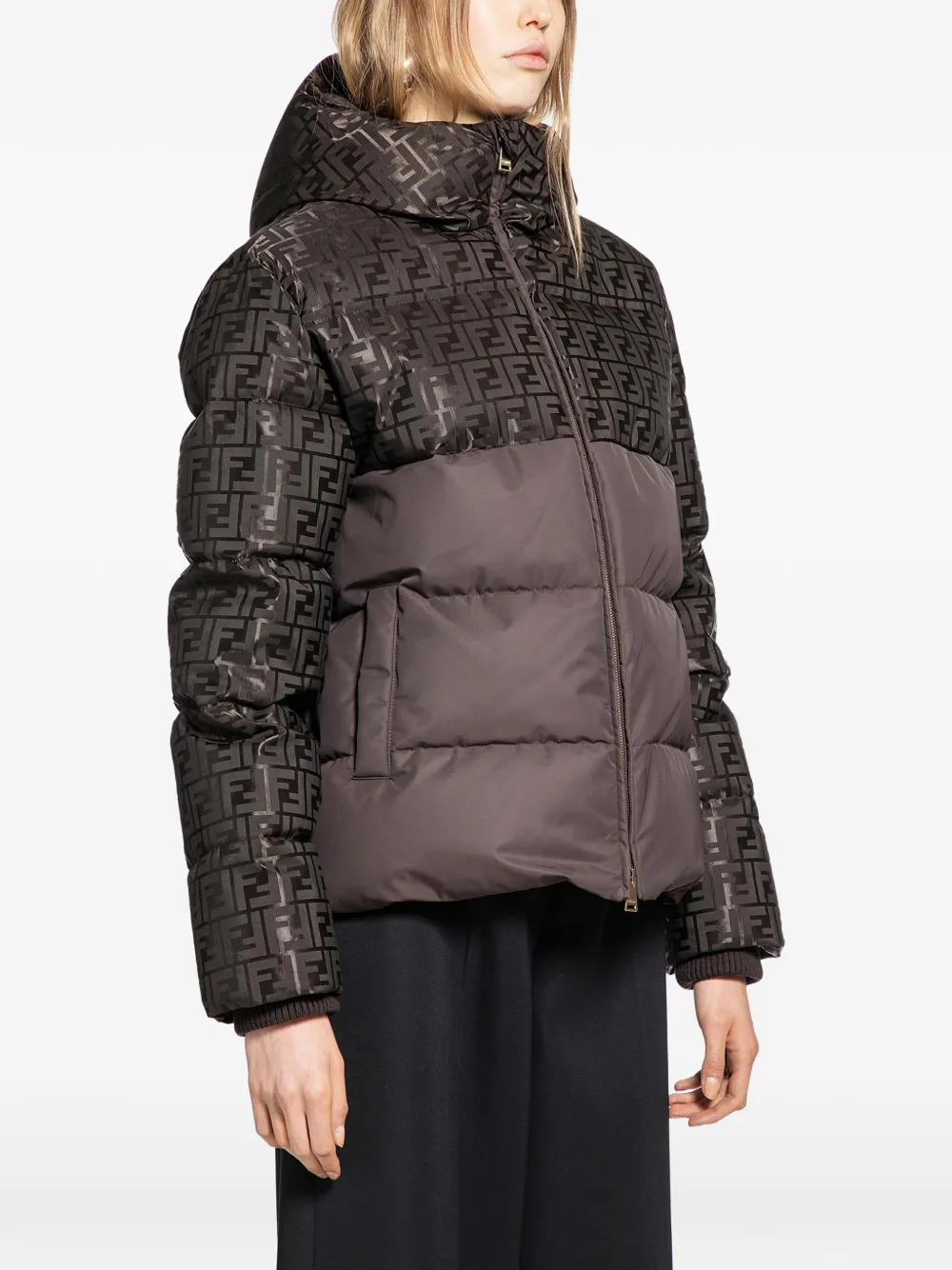  Fendi Brown Ff Down Jacket 
