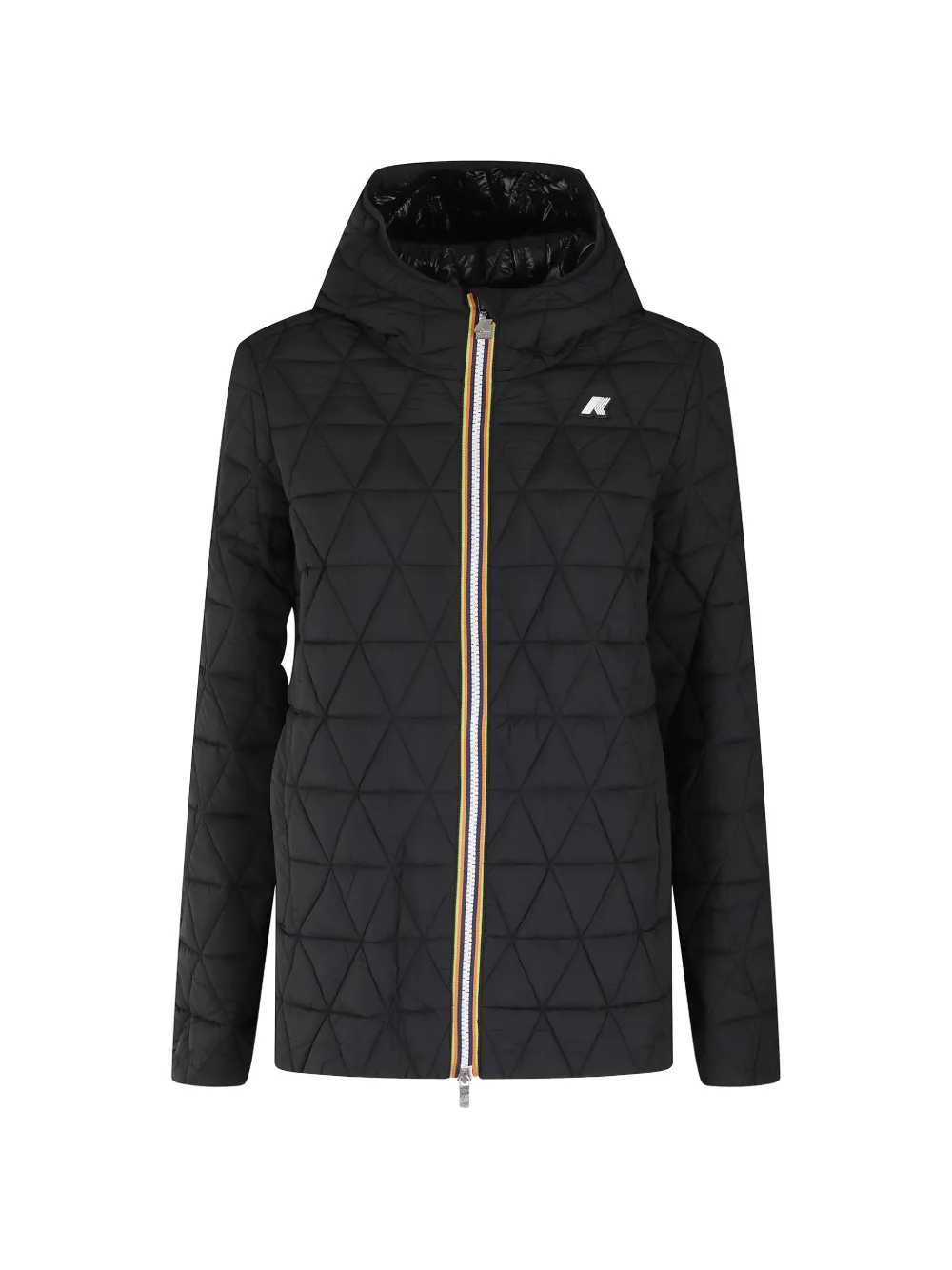 K-Way Madlaine quilted hooded jacket - Nero