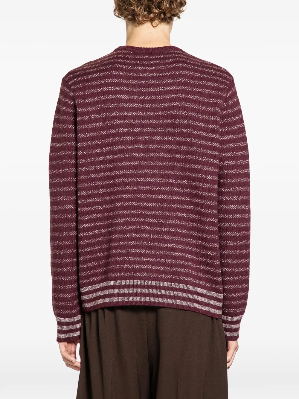  Loewe Striped Crew-neck Sweater - Brown 