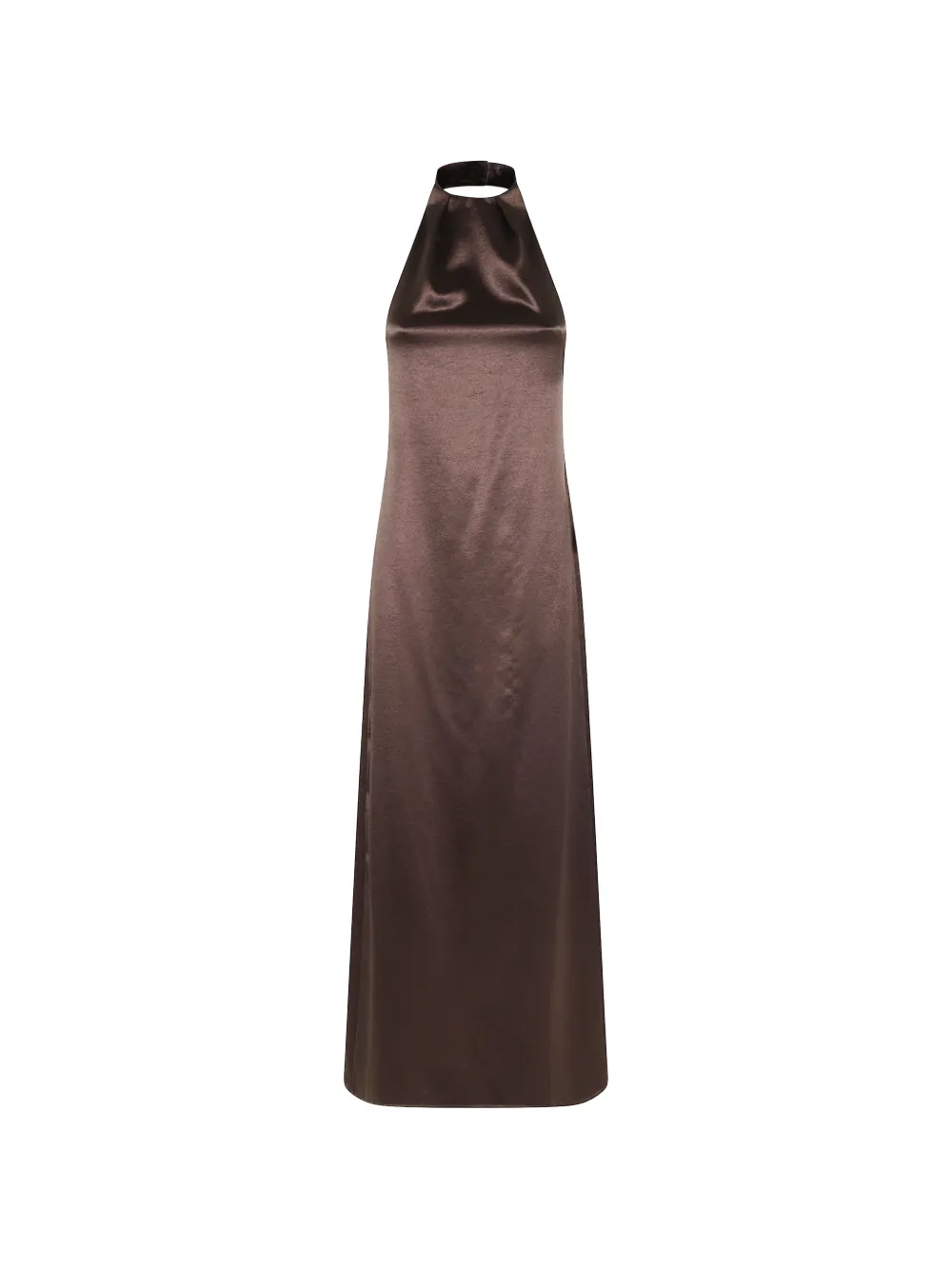 Alysi halterneck slit maxi dress - Marrone