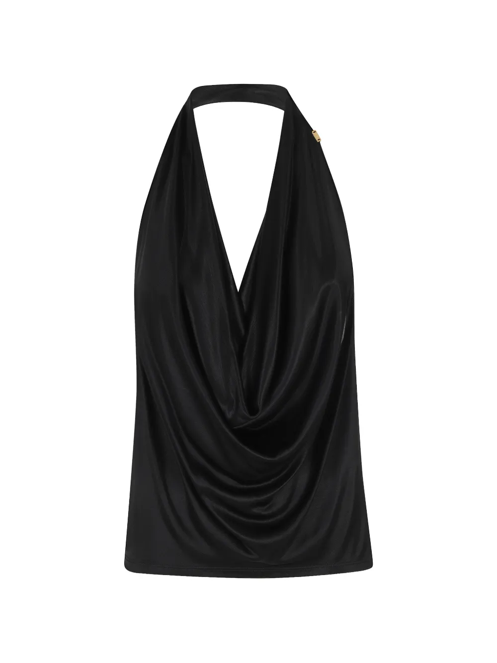 Elisabetta Franchi draped halterneck top - Nero