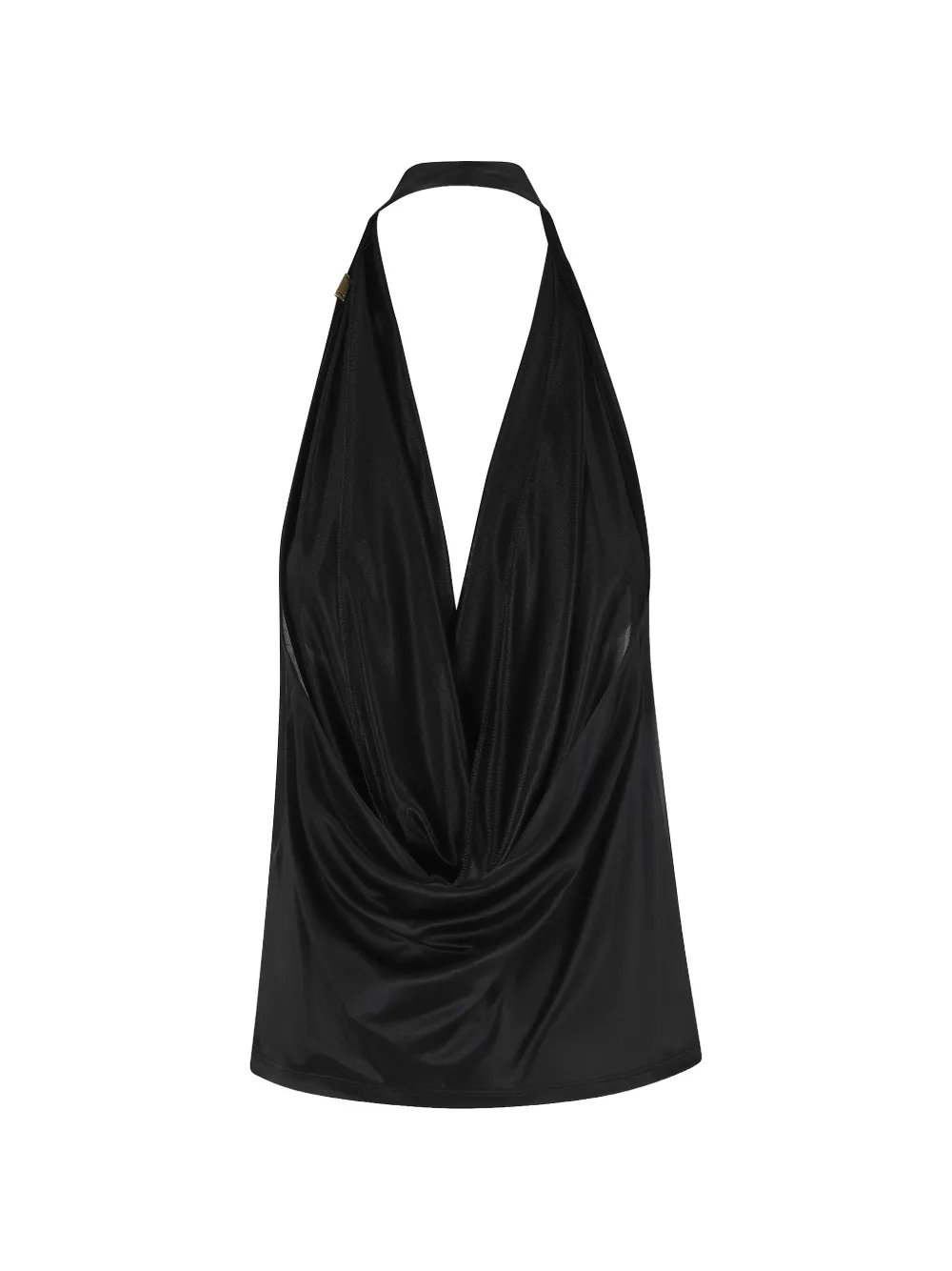  Elisabetta Franchi Draped Halterneck Top - Black 