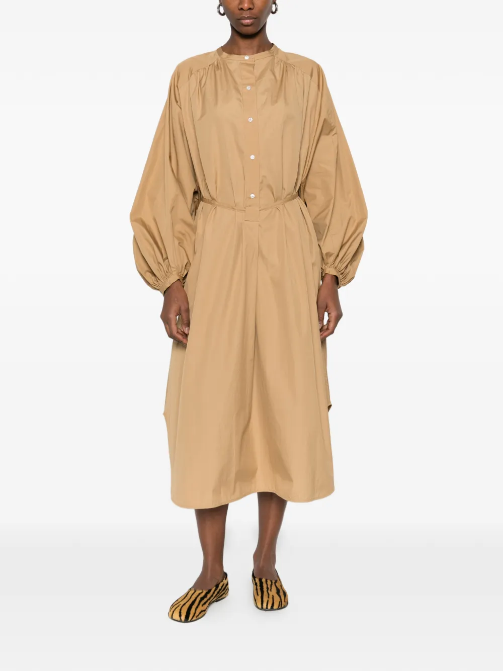 LouLou de Saison Blouse met pofmouwen Beige