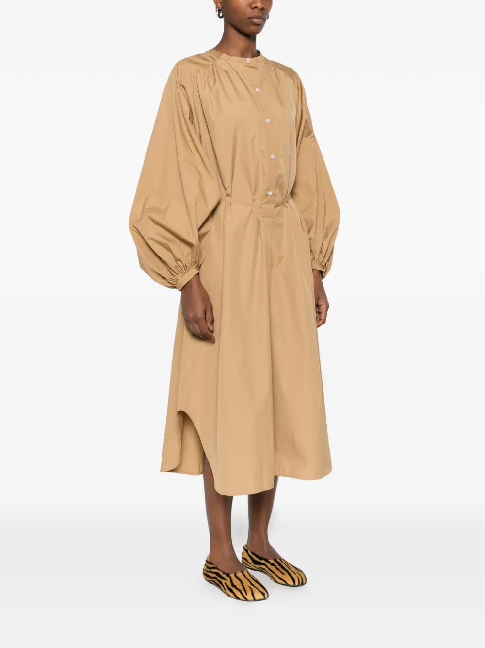 LouLou de Saison Blouse met pofmouwen Beige