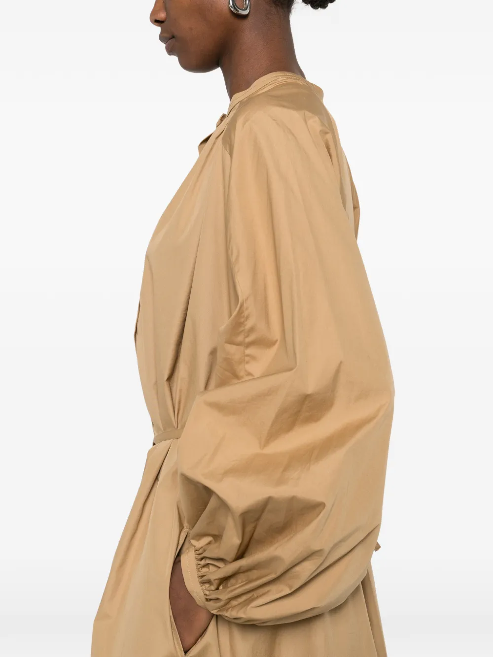 LouLou de Saison Blouse met pofmouwen Beige
