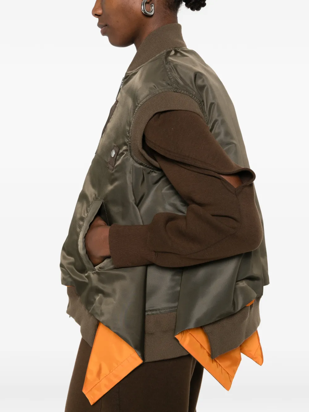 sacai Bodywarmer met rits Groen