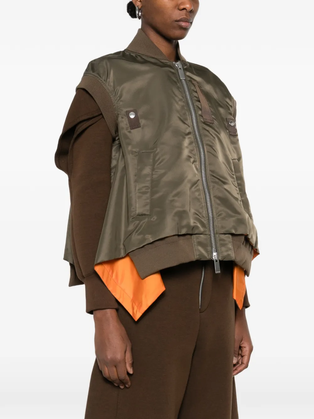 sacai Bodywarmer met rits Groen