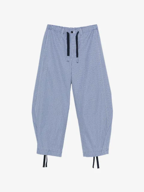 sacai pantalon rayé à lien de resserrage