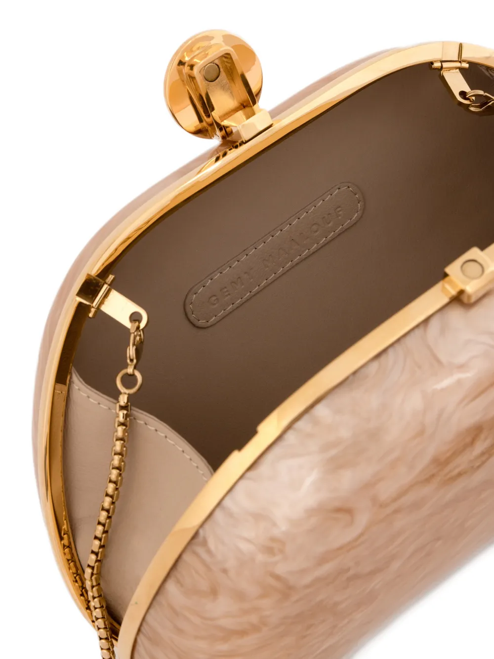Gemy Maalouf Clutch met marmer-effect Beige