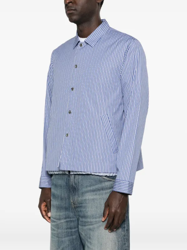 Sacai Striped Overshirt | Blue | FARFETCH