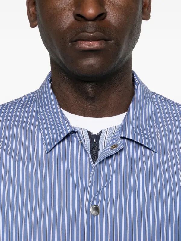 Sacai Striped Overshirt | Blue | FARFETCH