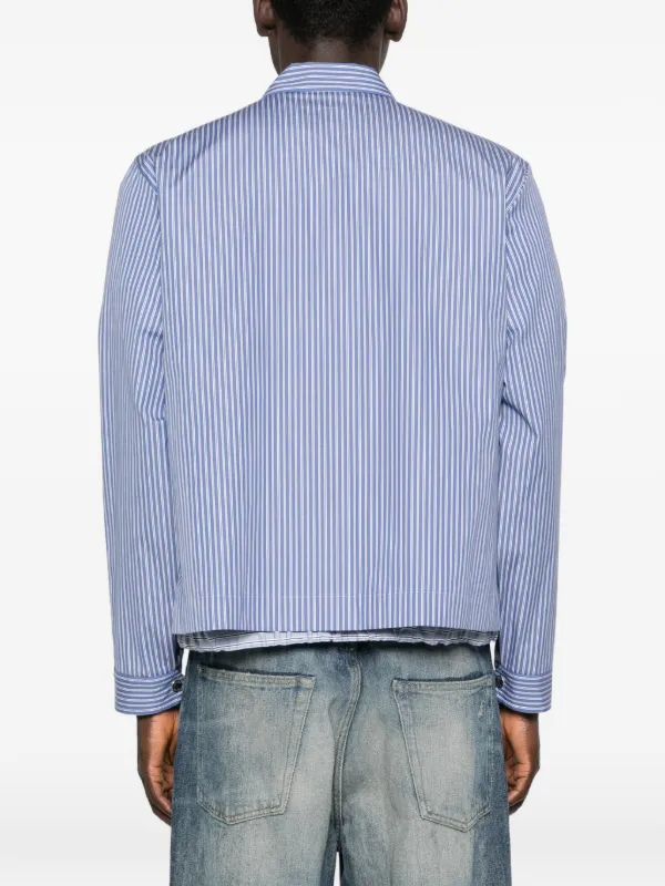 Sacai Striped Overshirt | Blue | FARFETCH