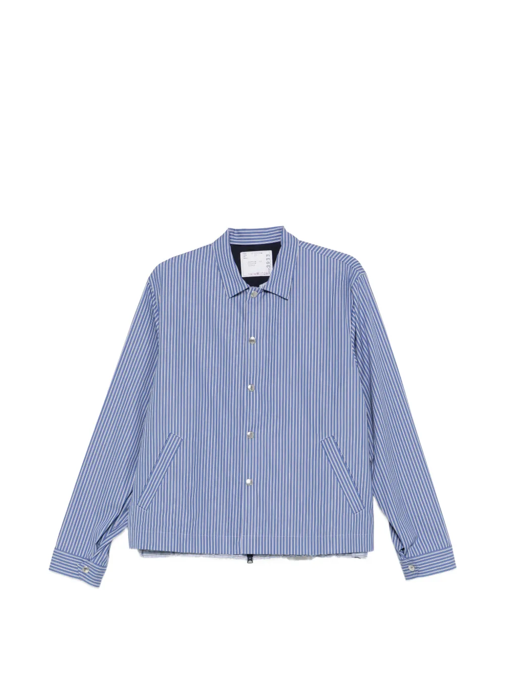 sacai striped overshirt - Blu