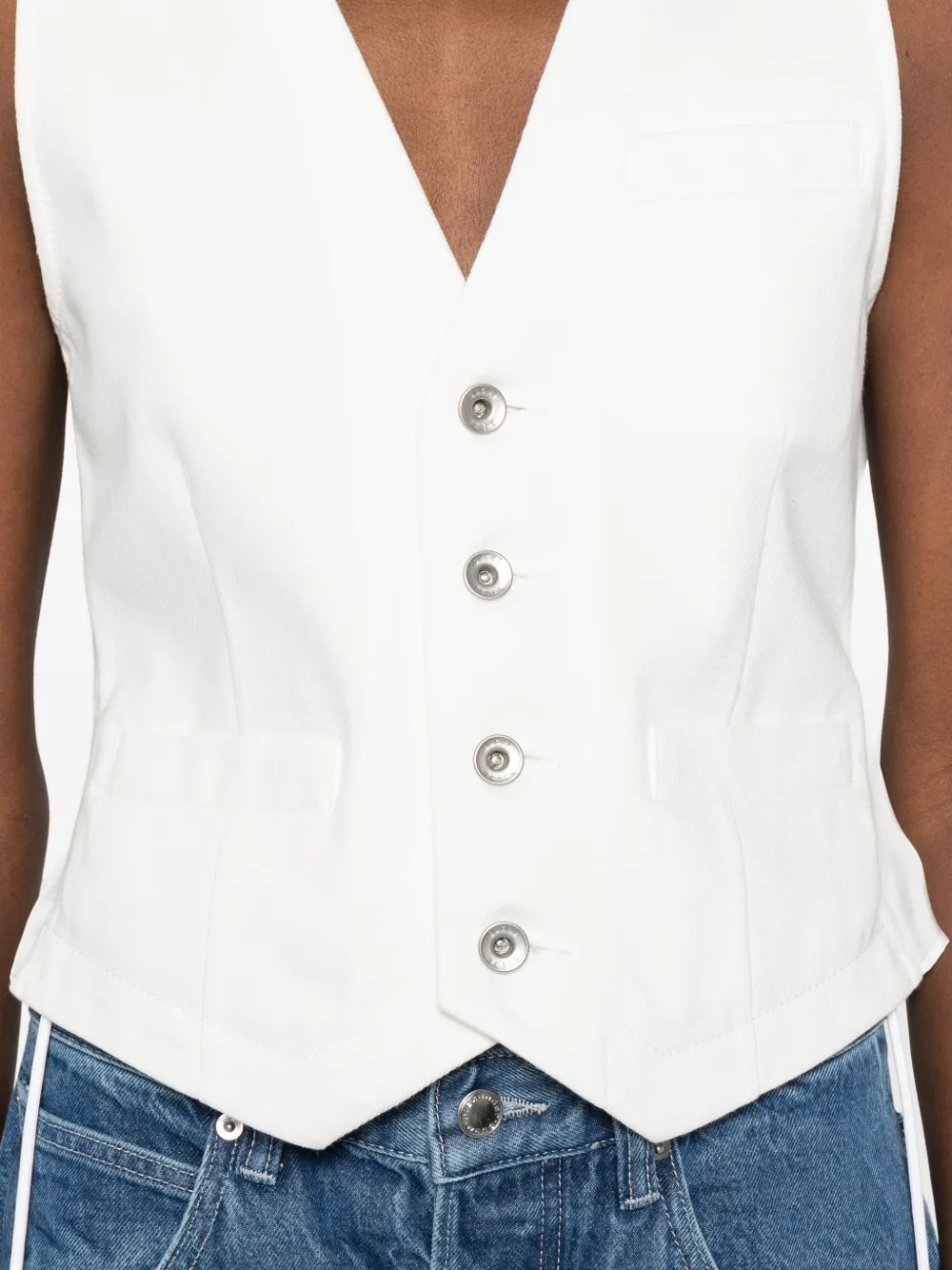 sacai Gilet met trekkoord en knopen Wit