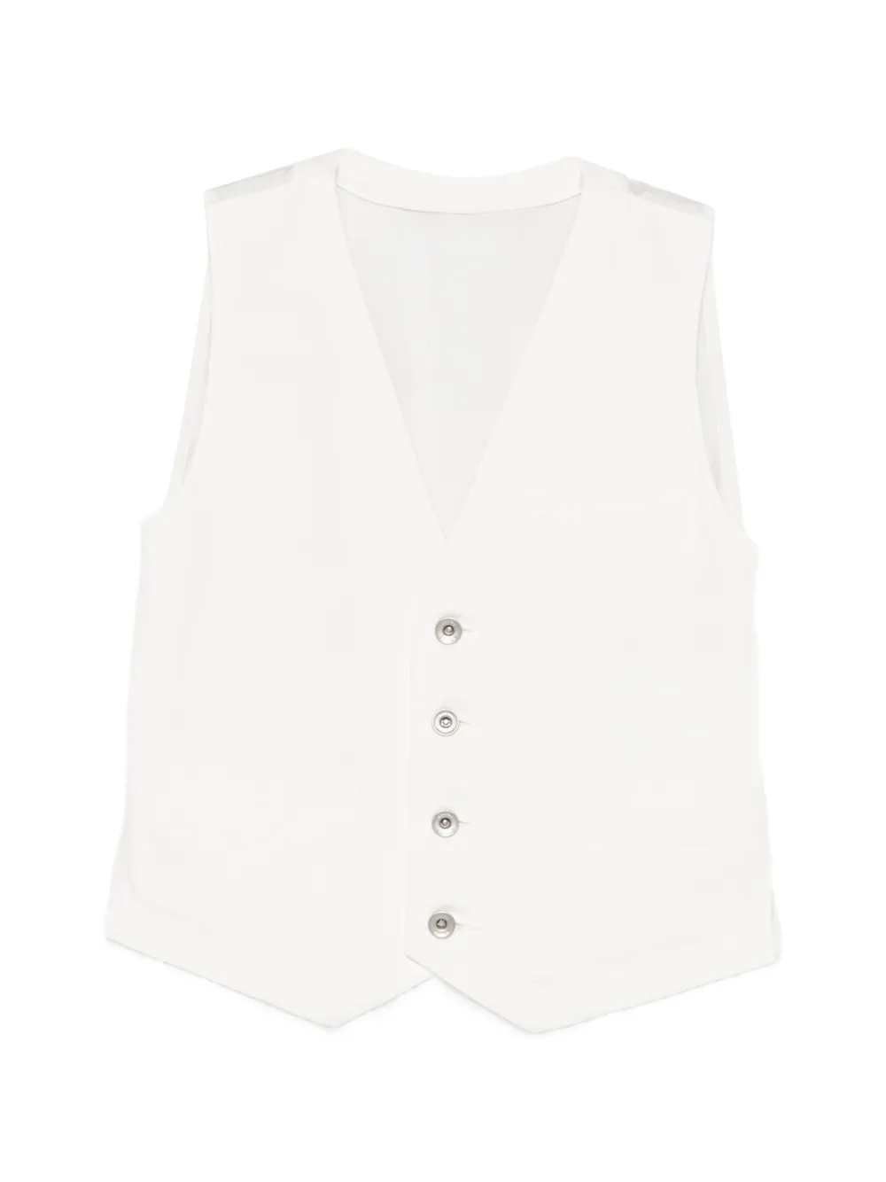 sacai buttoned drawstring waistcoat - Bianco