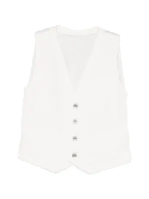Sacai Vネックノースリーブ ジャケット | ホワイト | FARFETCH JP