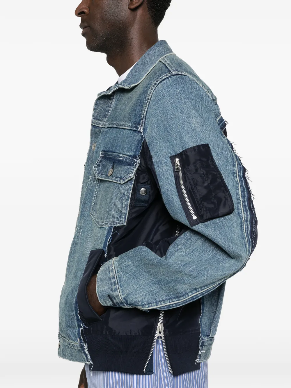 Sacai フラップポケット ジャケット | ブルー | FARFETCH JP
