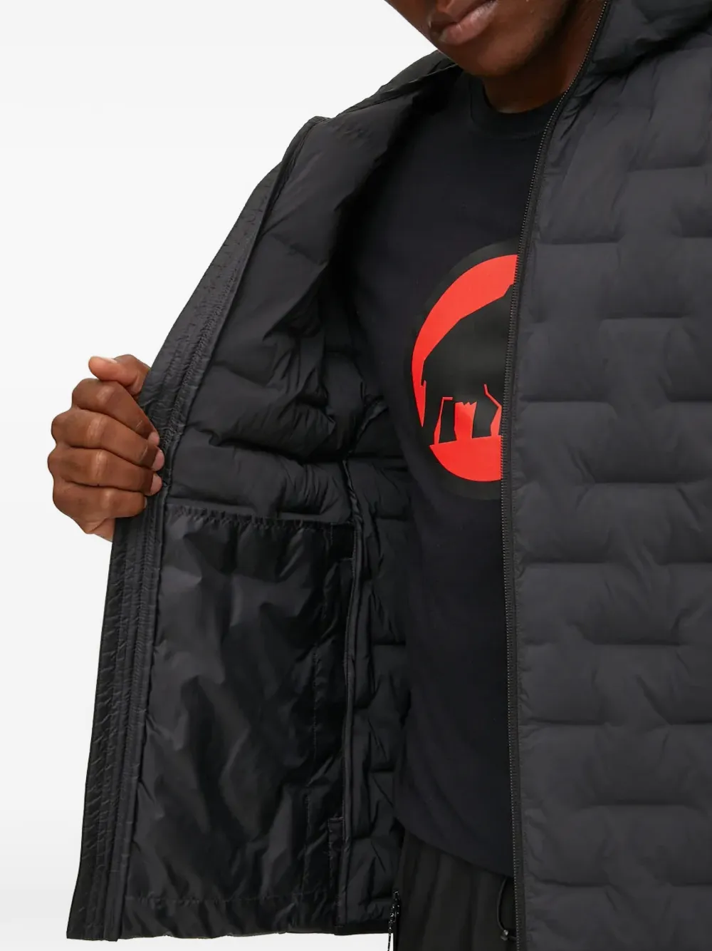 Mammut Sender IN jack met capuchon en rits Zwart