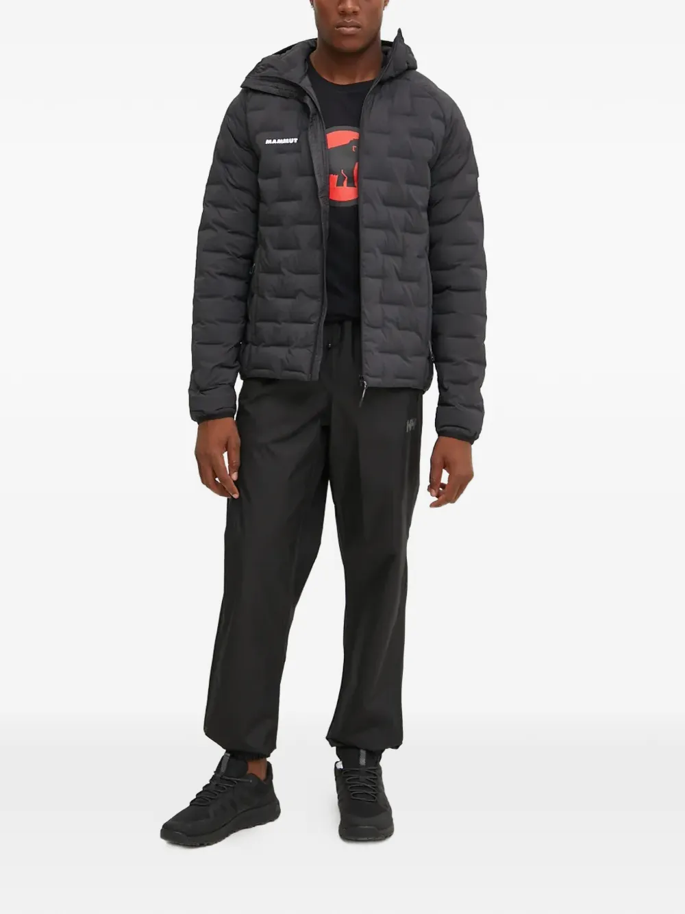 Mammut Sender IN jack met capuchon en rits Zwart