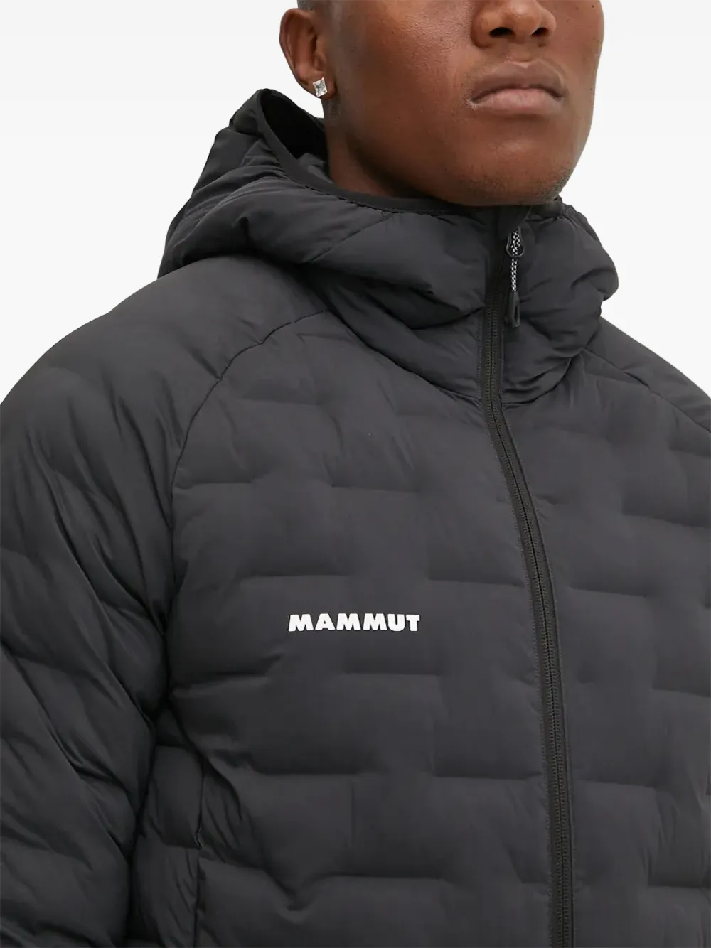 Mammut Sender IN jack met capuchon en rits Zwart