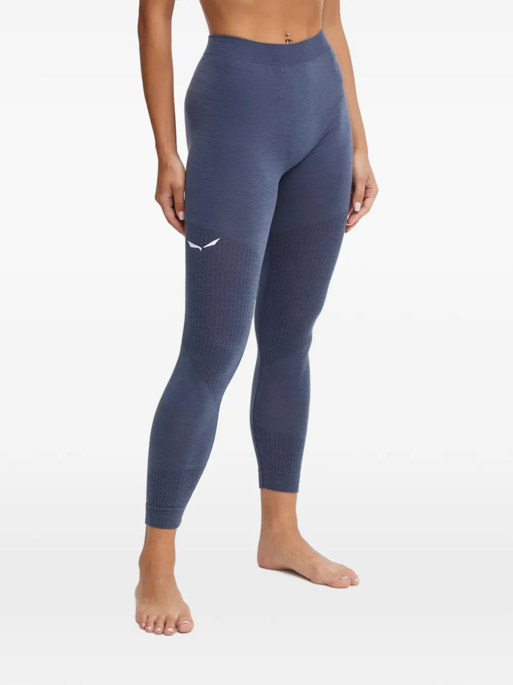 Salewa Zebru Logo-print Panelled Leggings In Blue