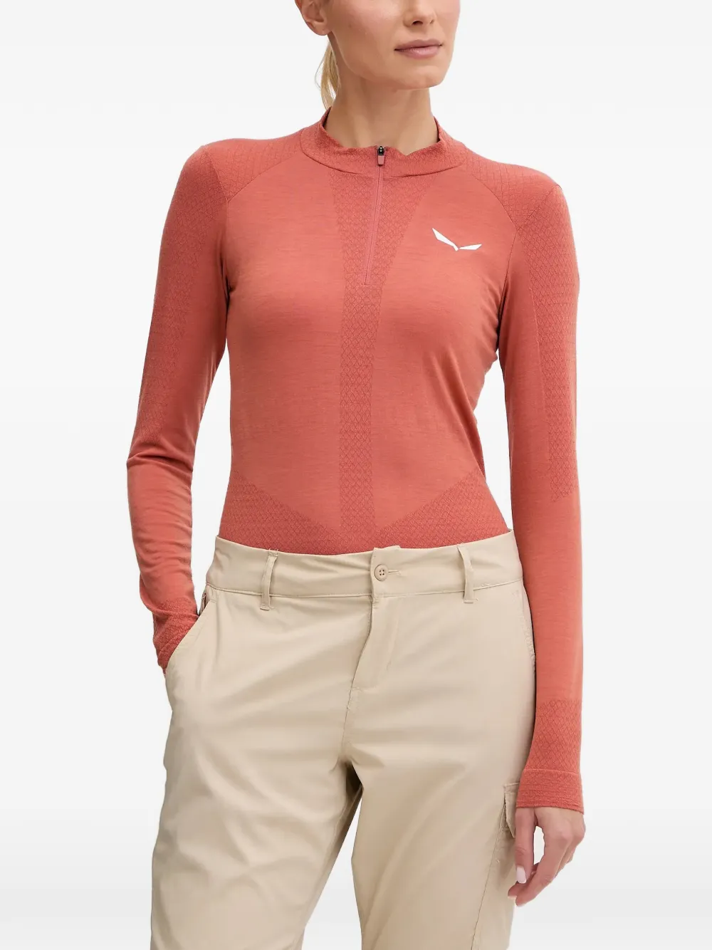 Salewa Zebru half-zip T-shirt - Rot