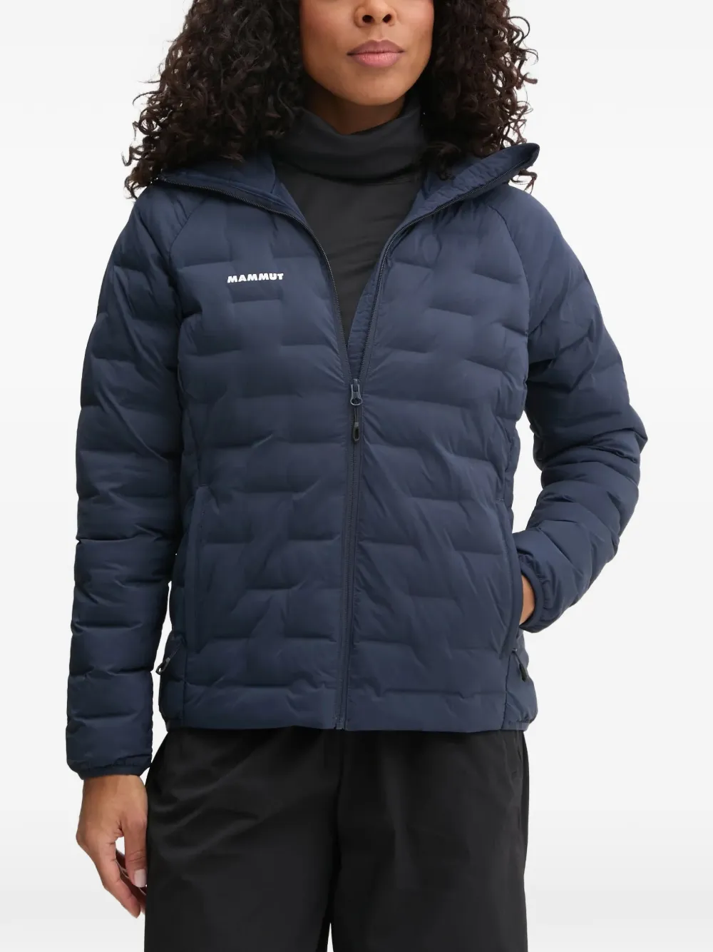Mammut Hooded Zip Jacket In Blue