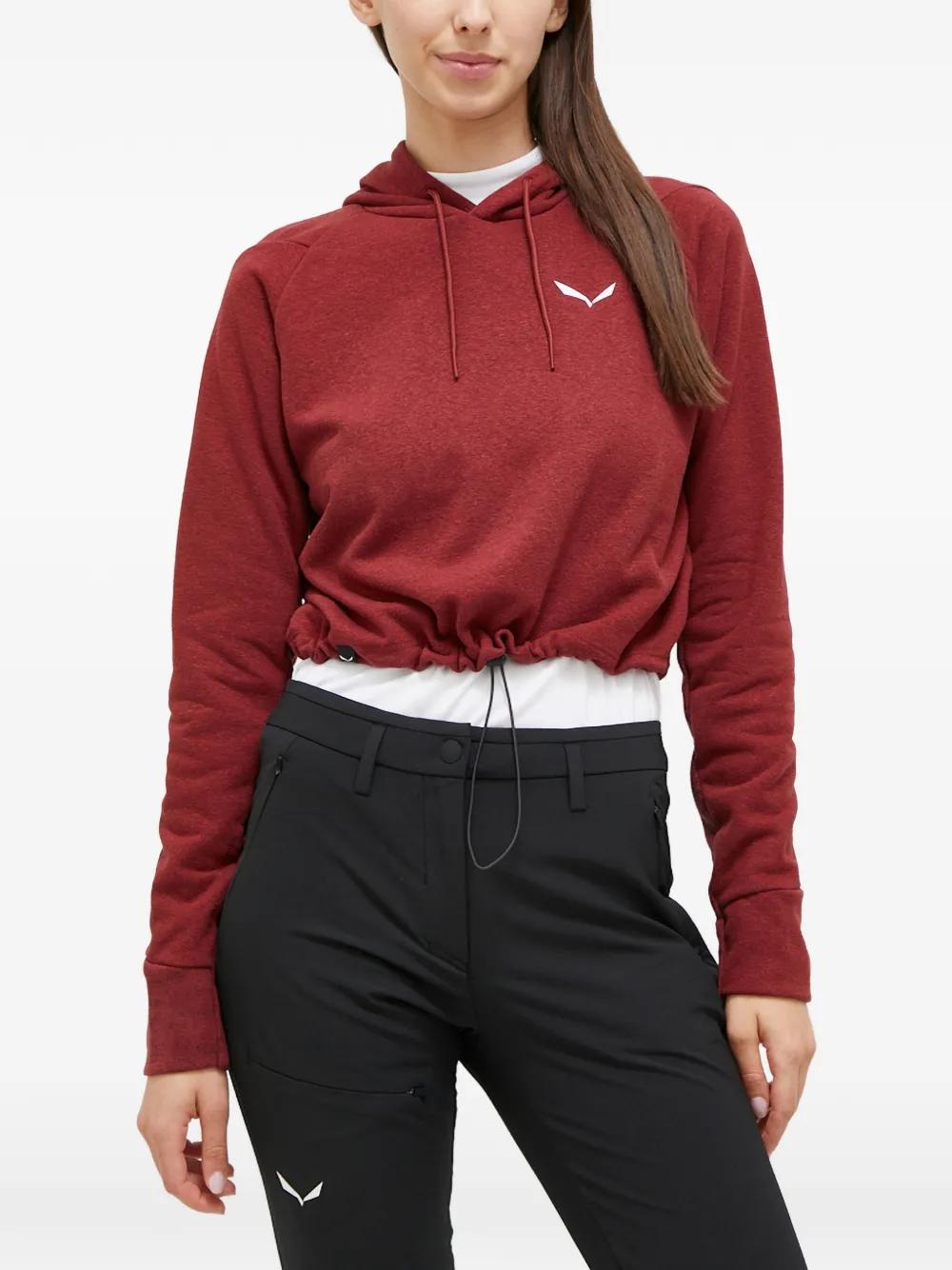  Salewa Logo-detail Hoodie - Red 
