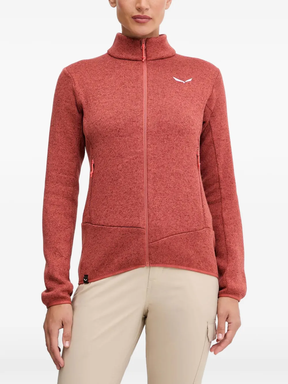 Salewa zipped mock-neck sweater - Rosso