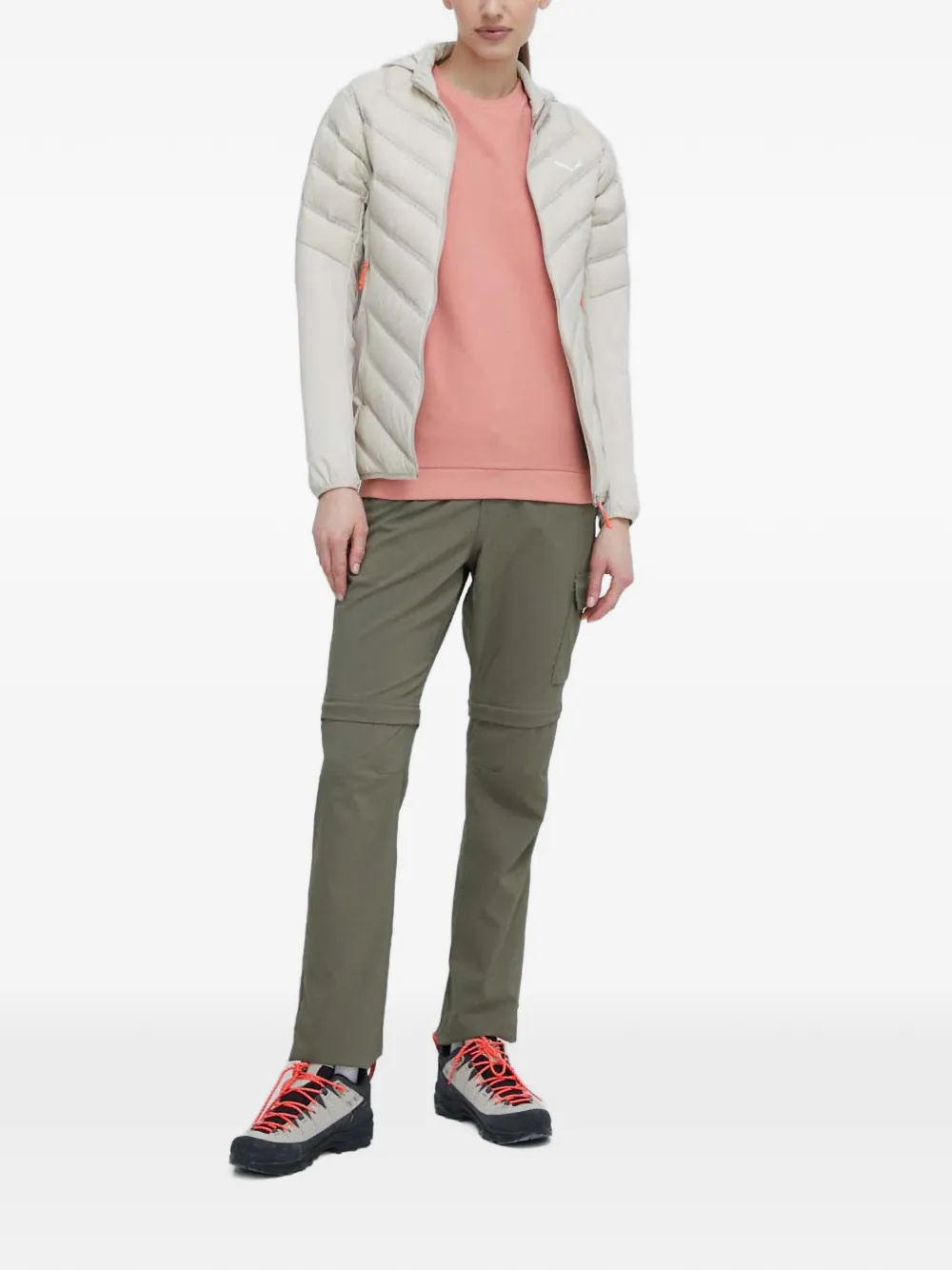  Salewa Hooded Quilted Performance Jacket - Neutrals 
