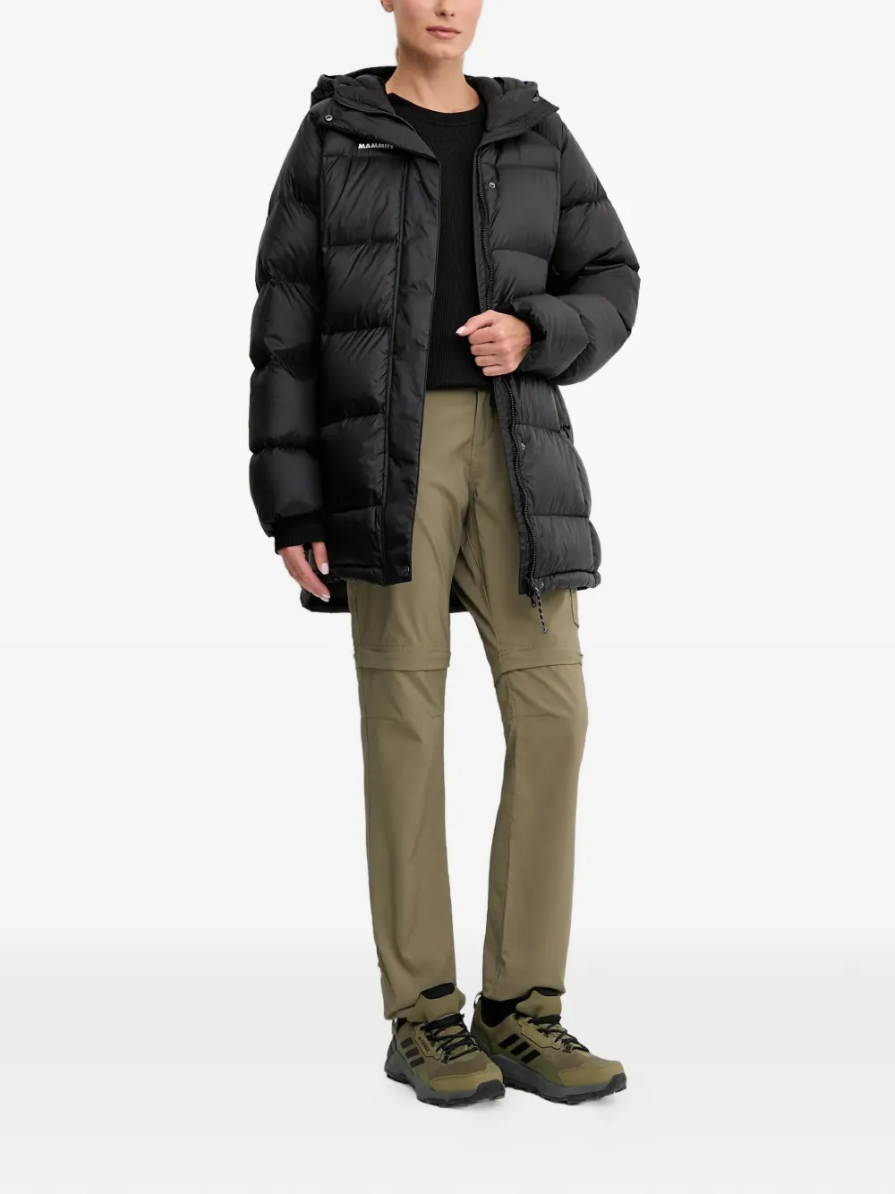 Mammut Gewatteerd jack met logoprint Zwart