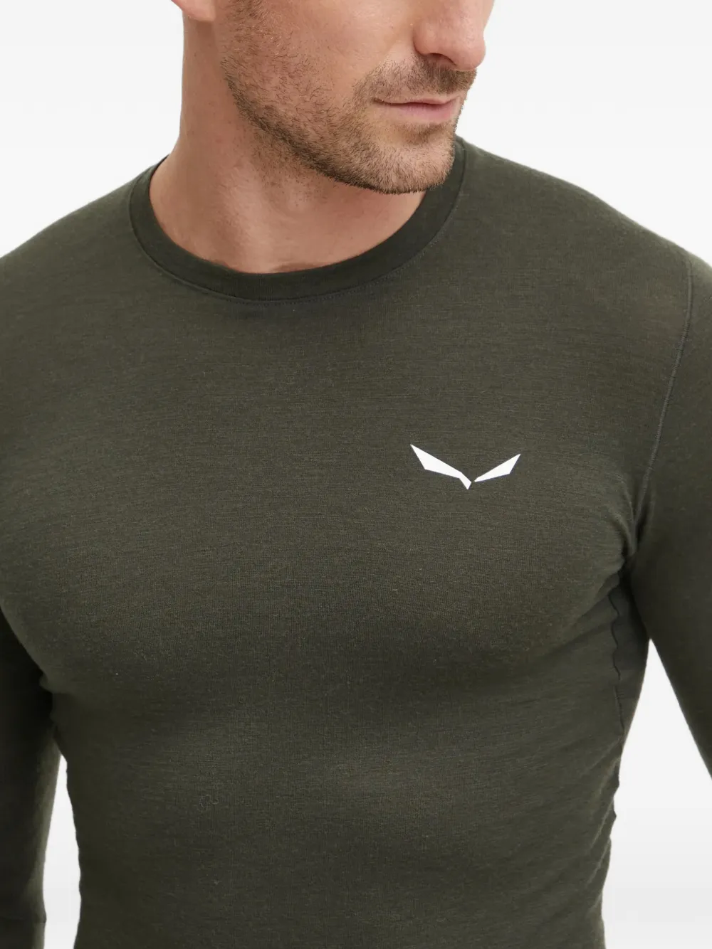 Salewa Top met logo en lange mouwen Groen