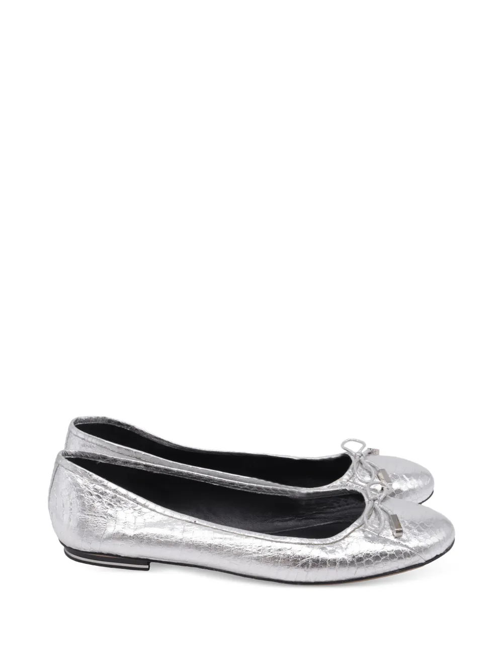 Michael Kors Vintage bow embellished ballet flats - Argento