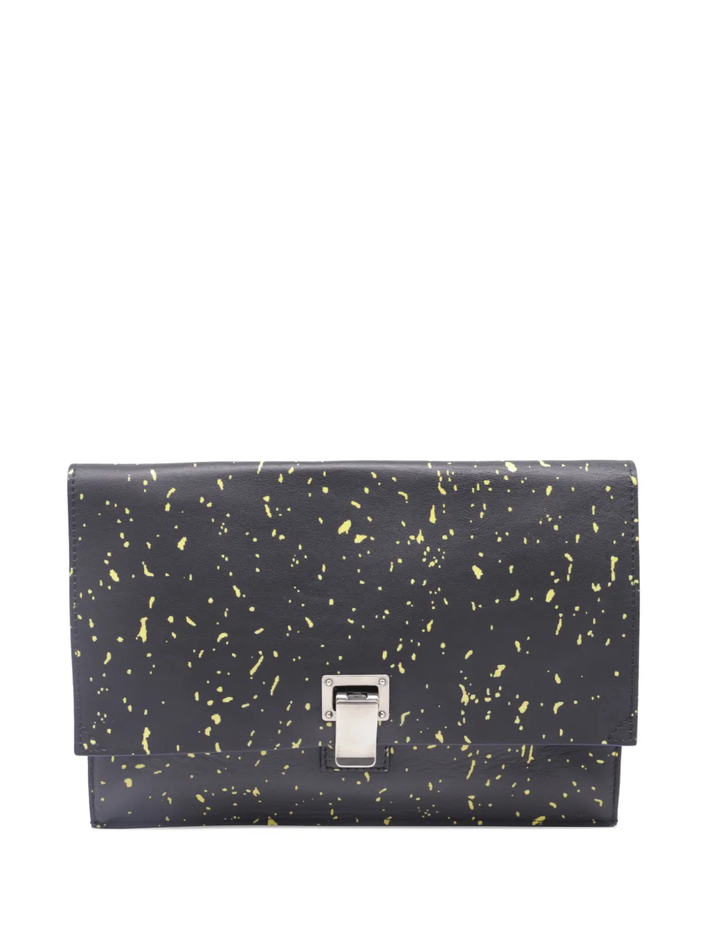 Proenza Schouler small Lunch paint-print leather clutch bag - Nero