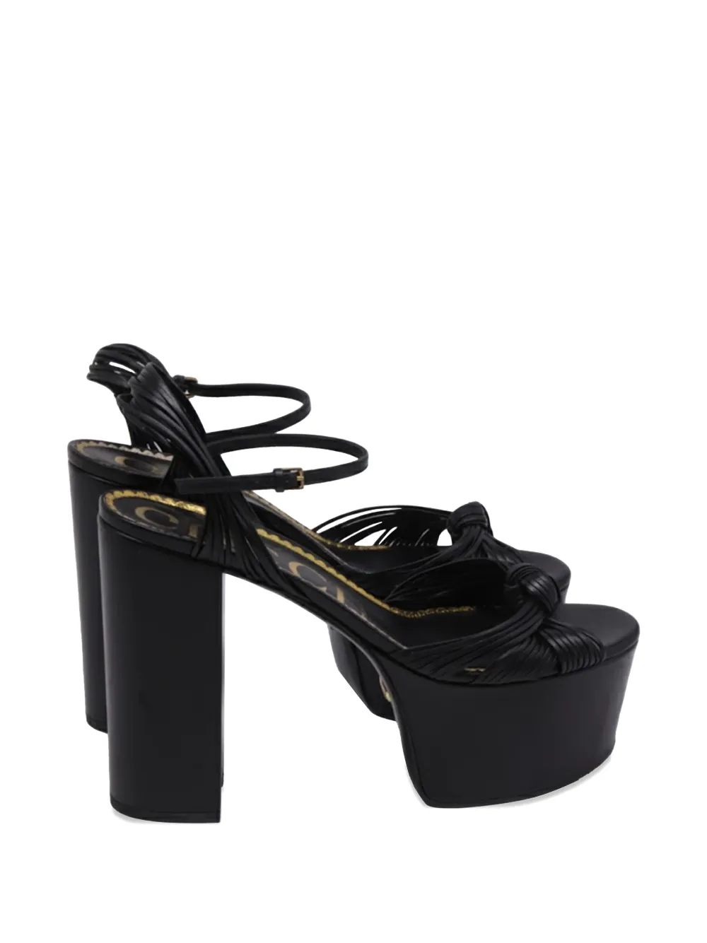 Gucci Pre-Owned Crawford knot-detail platform sandals - Nero