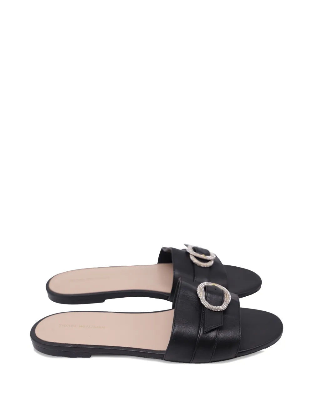 Stuart Weitzman crystal-embellished leather sandals - Schwarz
