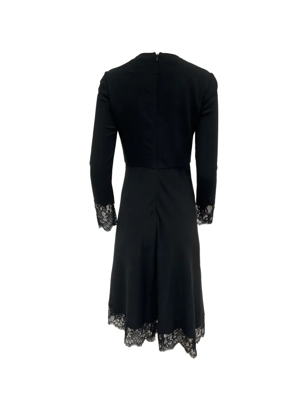 Givenchy Pre-Owned asymmetric lace-trimmed dress - Zwart