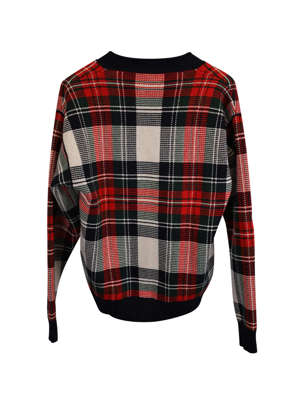 Checked V-Neck Cardigan