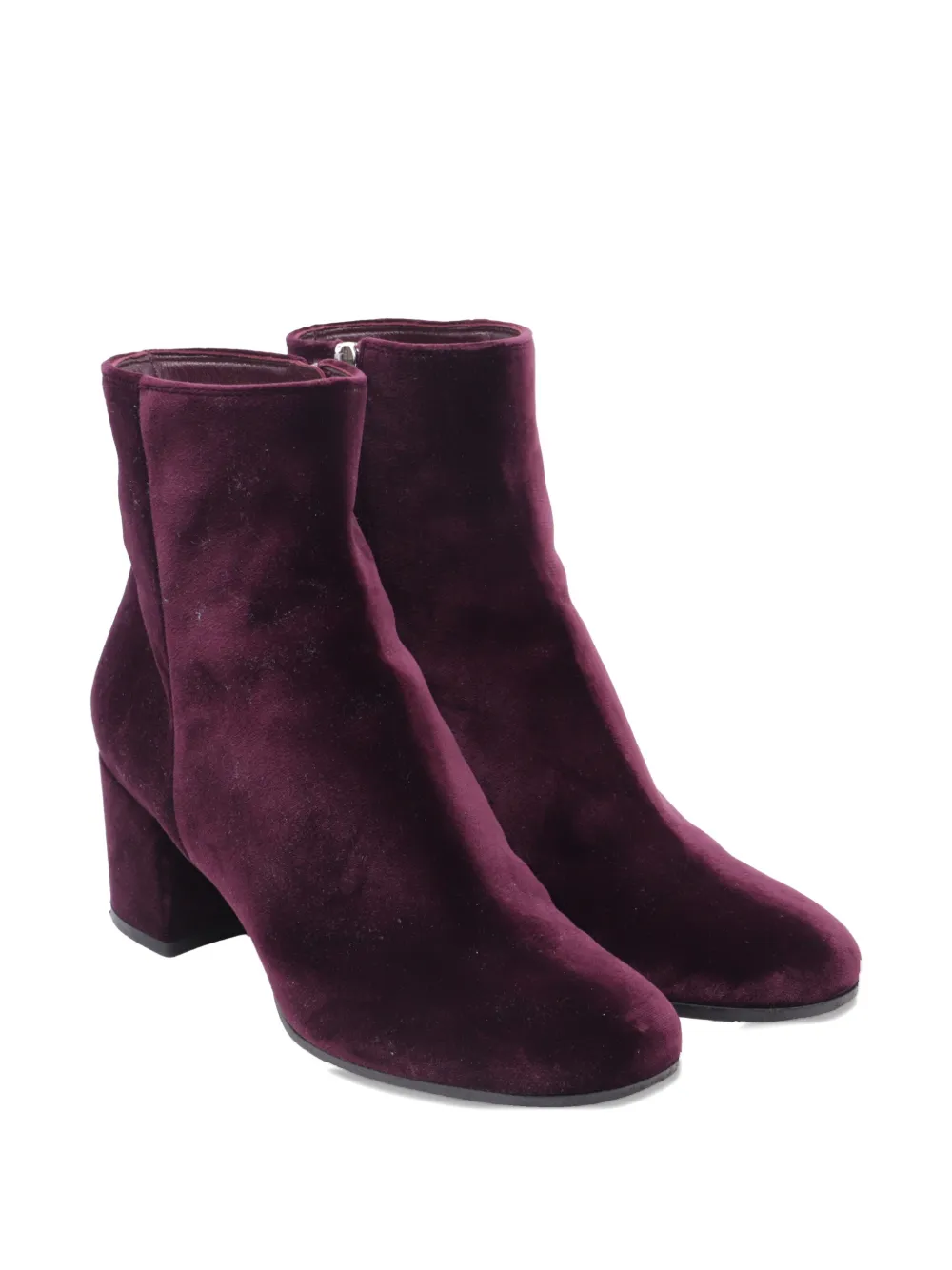 Gianvito Rossi Block-heel velvet ankle boots - Paars